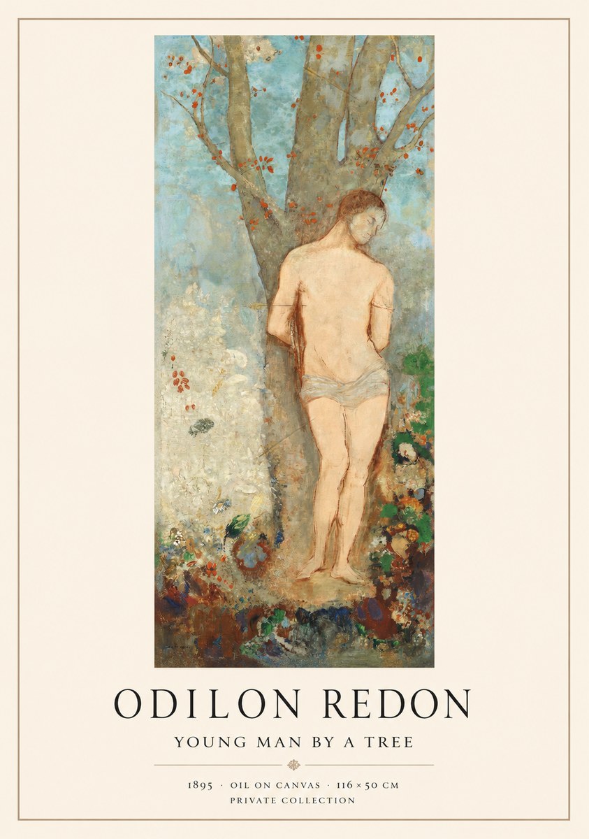 Odilon Redon Young Man by a Tree No1 - Plakát