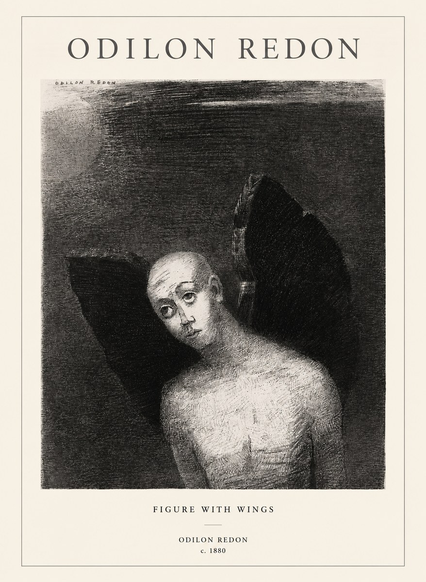 Odilon Redon Figure with Wings No1 - Plakát