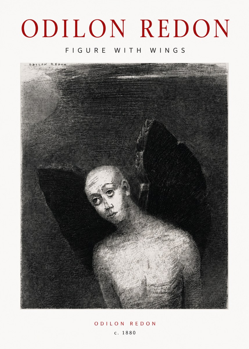 Odilon Redon Figure with Wings No4 - Plakát