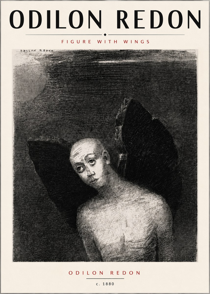 Odilon Redon Figure with Wings No6 - Plakát