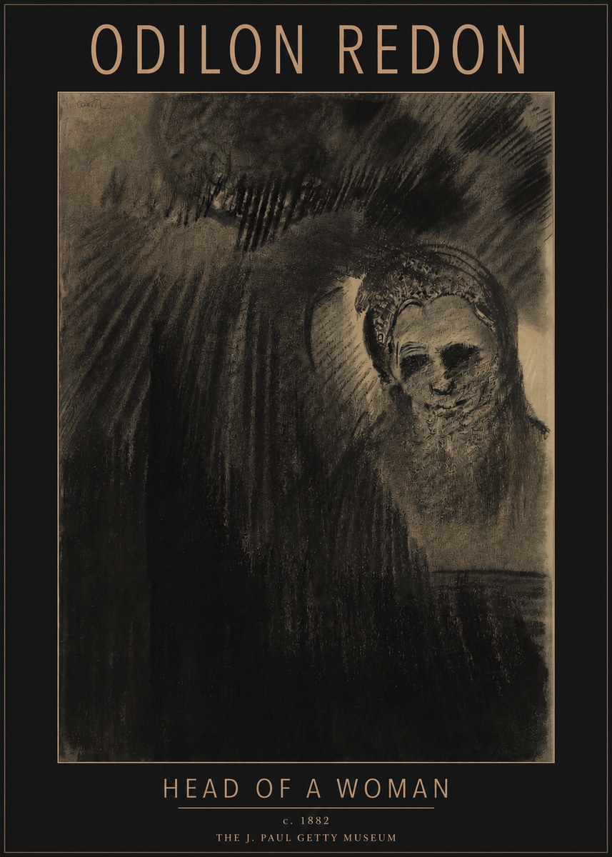 Odilon Redon Head of a Woman No2 - Plakát