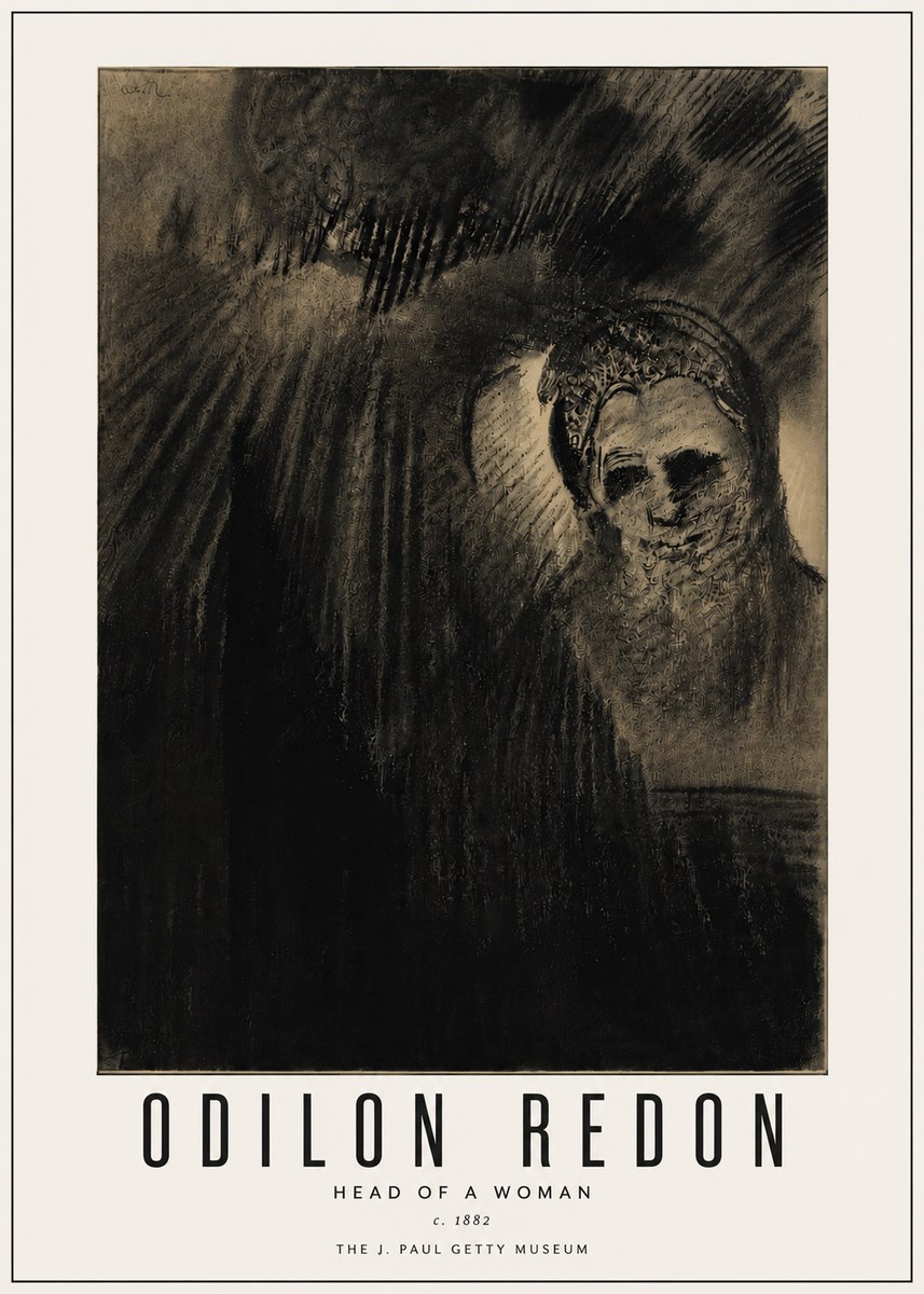Odilon Redon Head of a Woman No4 - Plakát