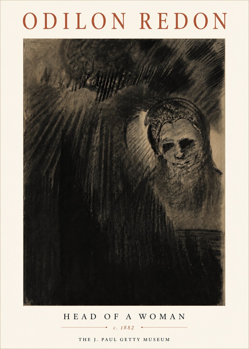 Odilon Redon Head of a Woman No6 - Plakát