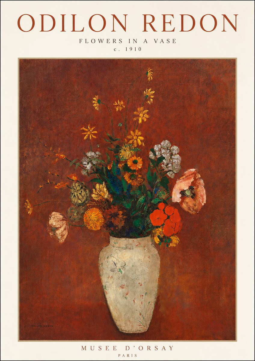 Odilon Redon Flowers in a Vase III No3 - Plakát