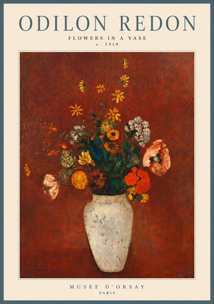 Odilon Redon Flowers in a Vase III No4 - Plakát