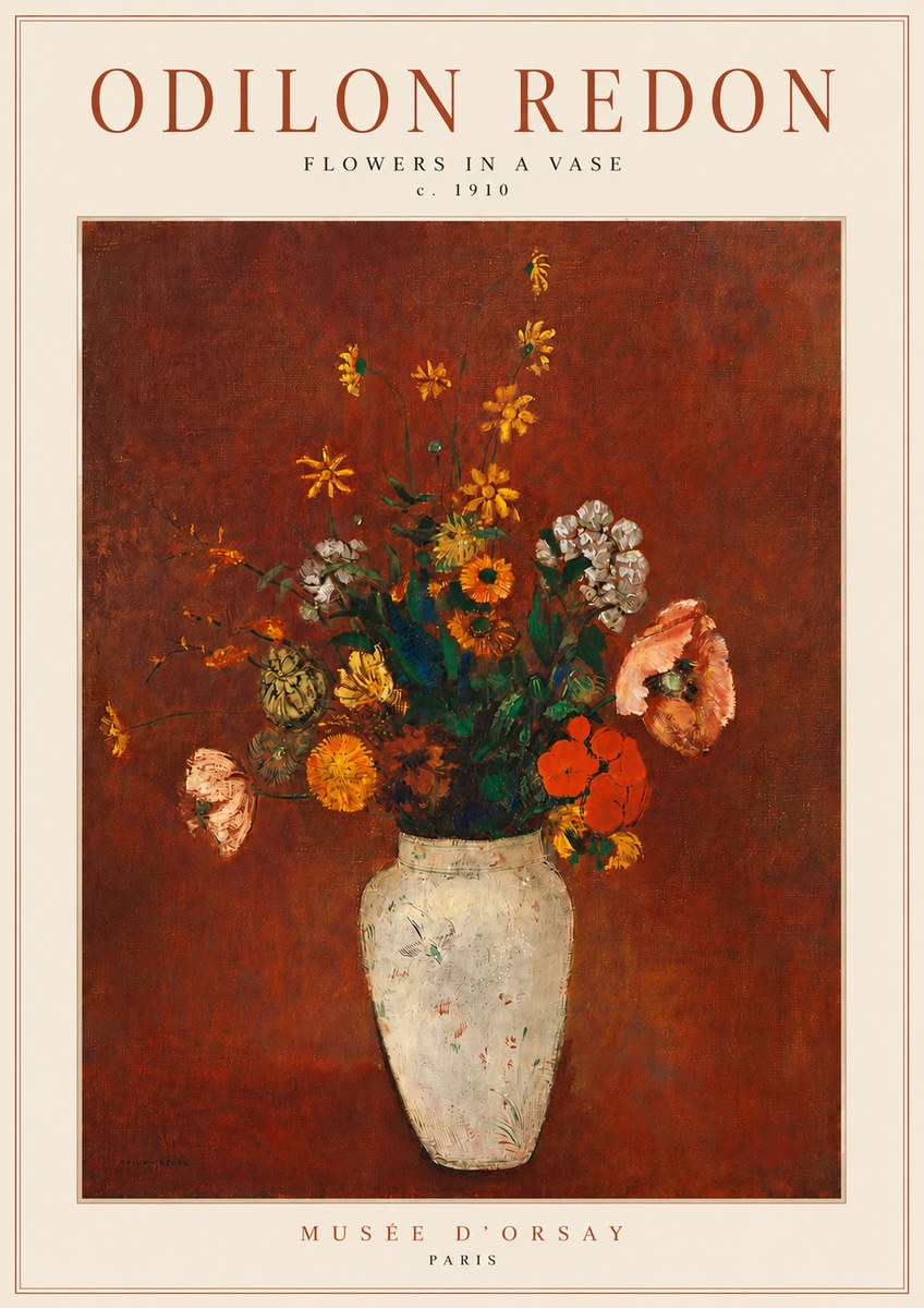 Odilon Redon Flowers in a Vase III No5 - Plakát
