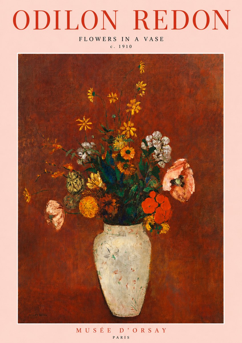 Odilon Redon Flowers in a Vase III No6 - Plakát