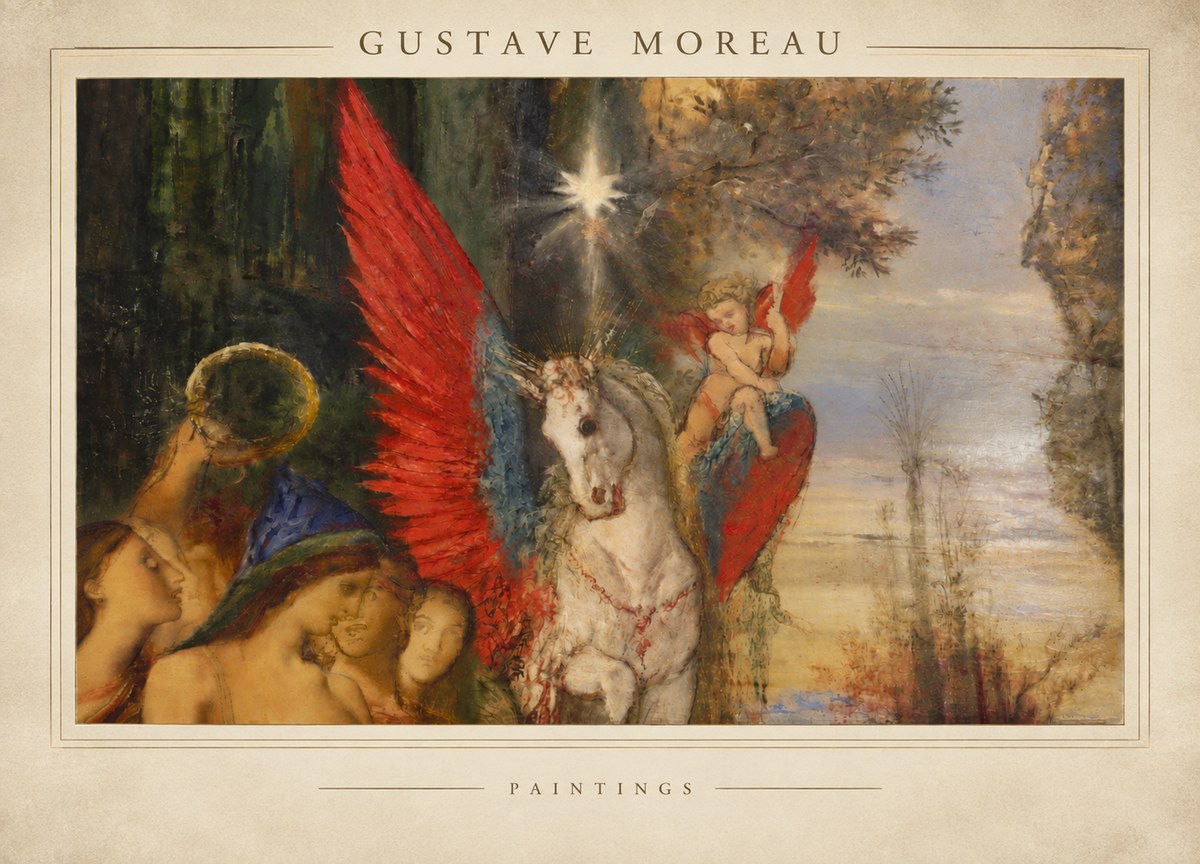 Gustave Moreau Pegasus No4 - Plakát