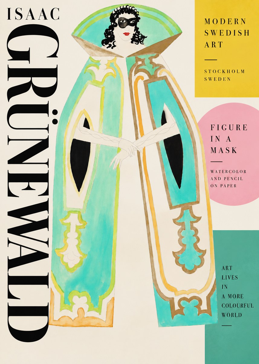 Isaac Grünewald Figure in a Mask No5 - Plakát