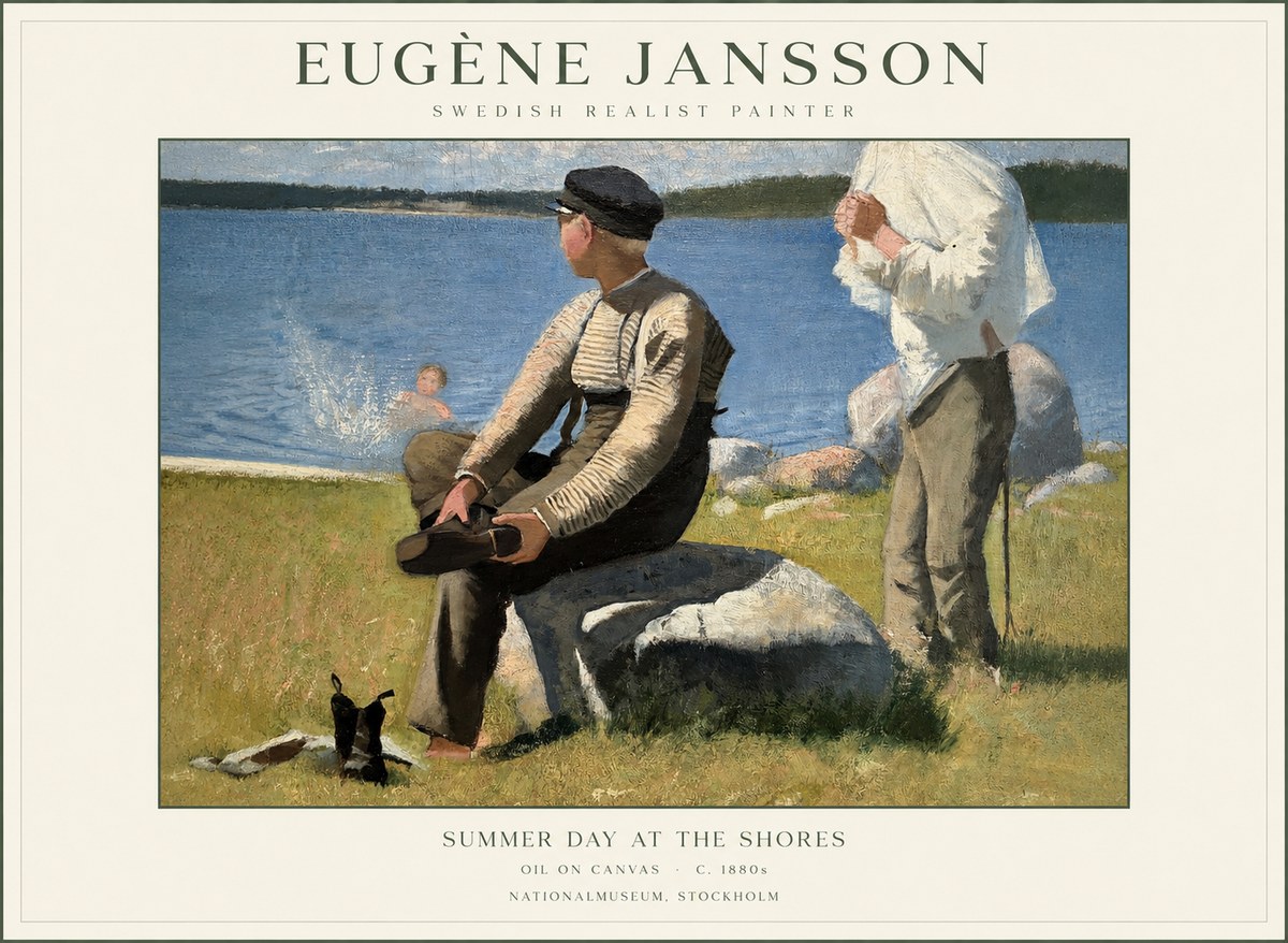 Eugène Jansson Summer Day at the Shores No1 - Plakát