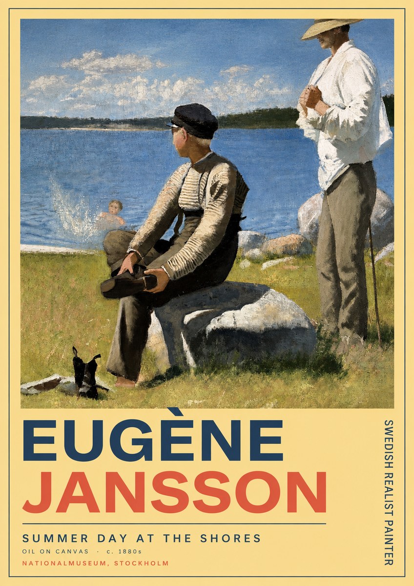 Eugène Jansson Summer Day at the Shores No3 - Plakát
