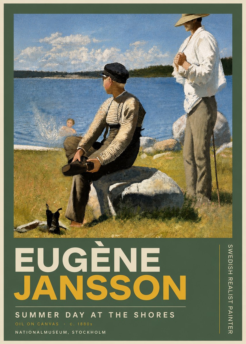 Eugène Jansson Summer Day at the Shores No5 - Plakát