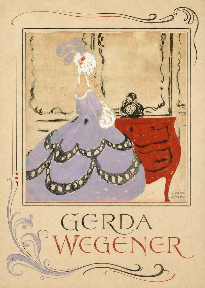 Gerda Wegener Lady in a Mauve Dress No2 - Plakát