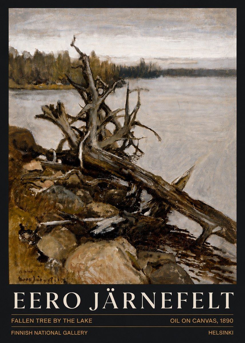 Eero Järnefelt Fallen Tree by the Lake No6 - Plakát