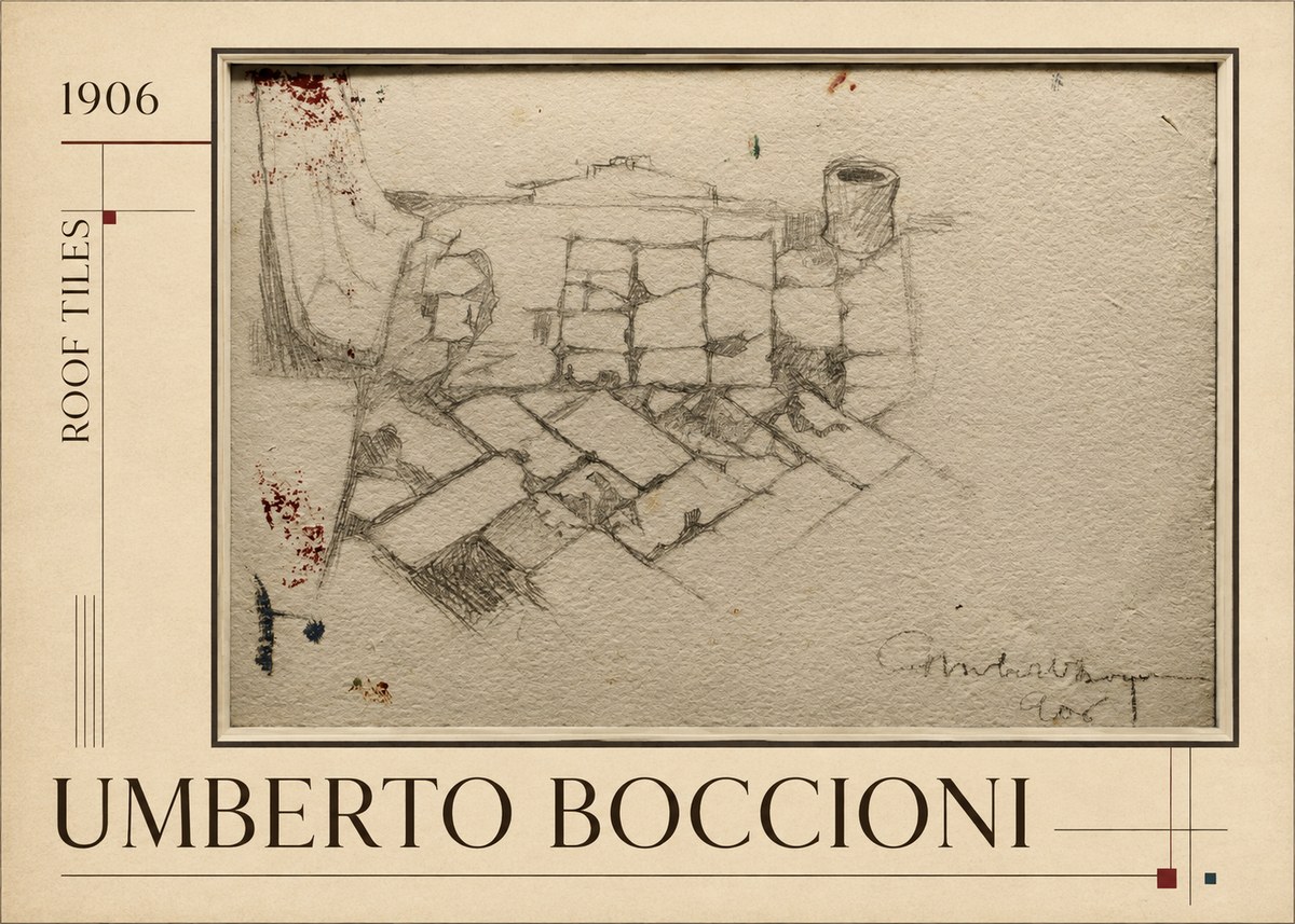Umberto Boccioni Roof Tiles No1 - Plakát