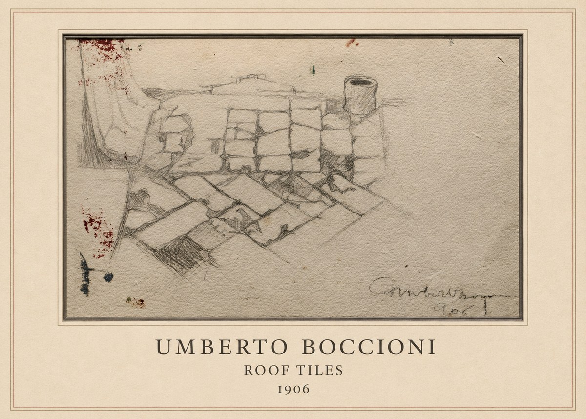 Umberto Boccioni Roof Tiles No4 - Plakát