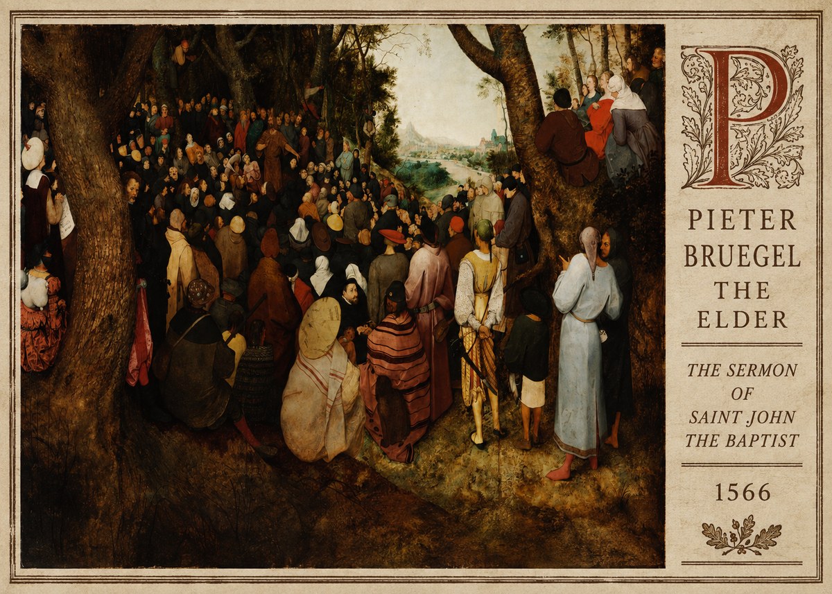 Pieter Bruegel The Sermon of Saint John the Baptist I No6 - Plakát