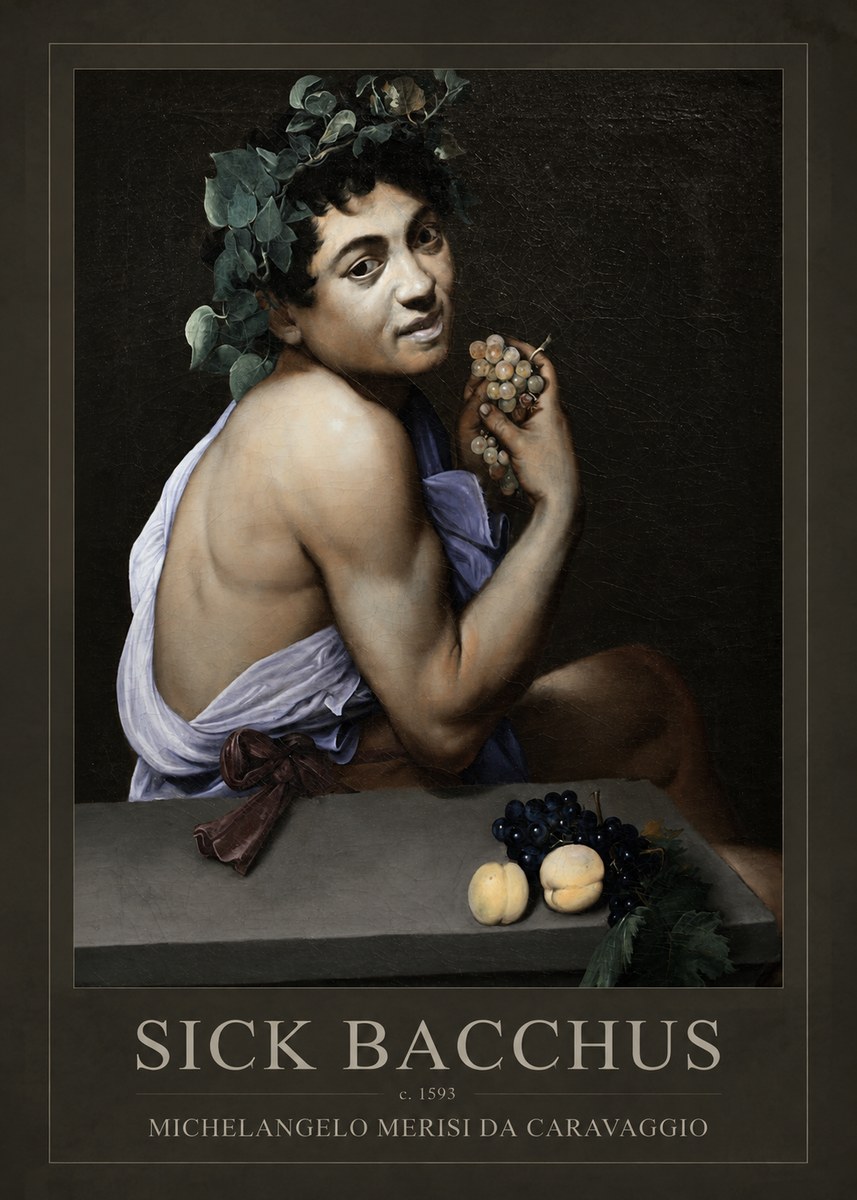 Michelangelo Merisi da Caravaggio Sick Bacchus No3 - Plakát