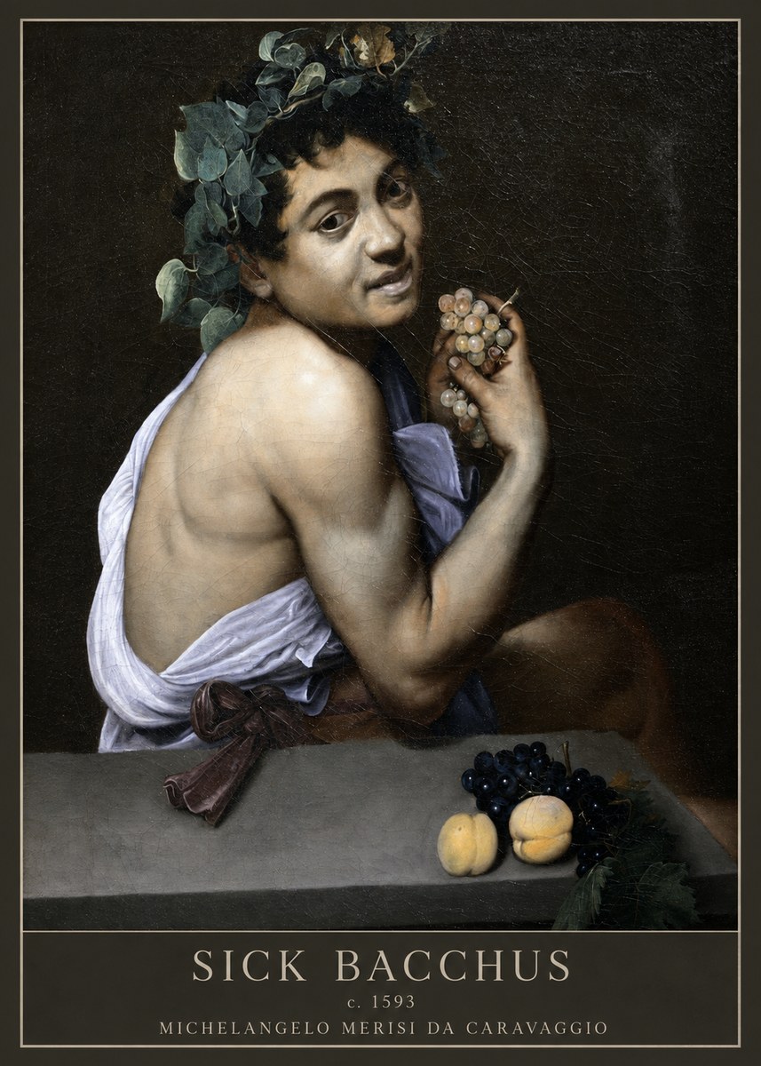 Michelangelo Merisi da Caravaggio Sick Bacchus No5 - Plakát
