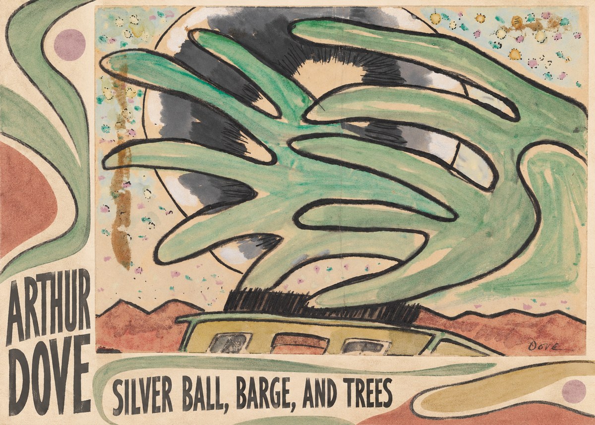 Arthur Dove Silver Ball, Barge, and Trees No2 - Plakát