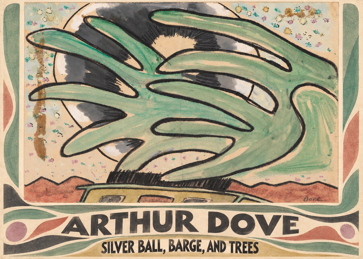 Arthur Dove Silver Ball, Barge, and Trees No4 - Plakát