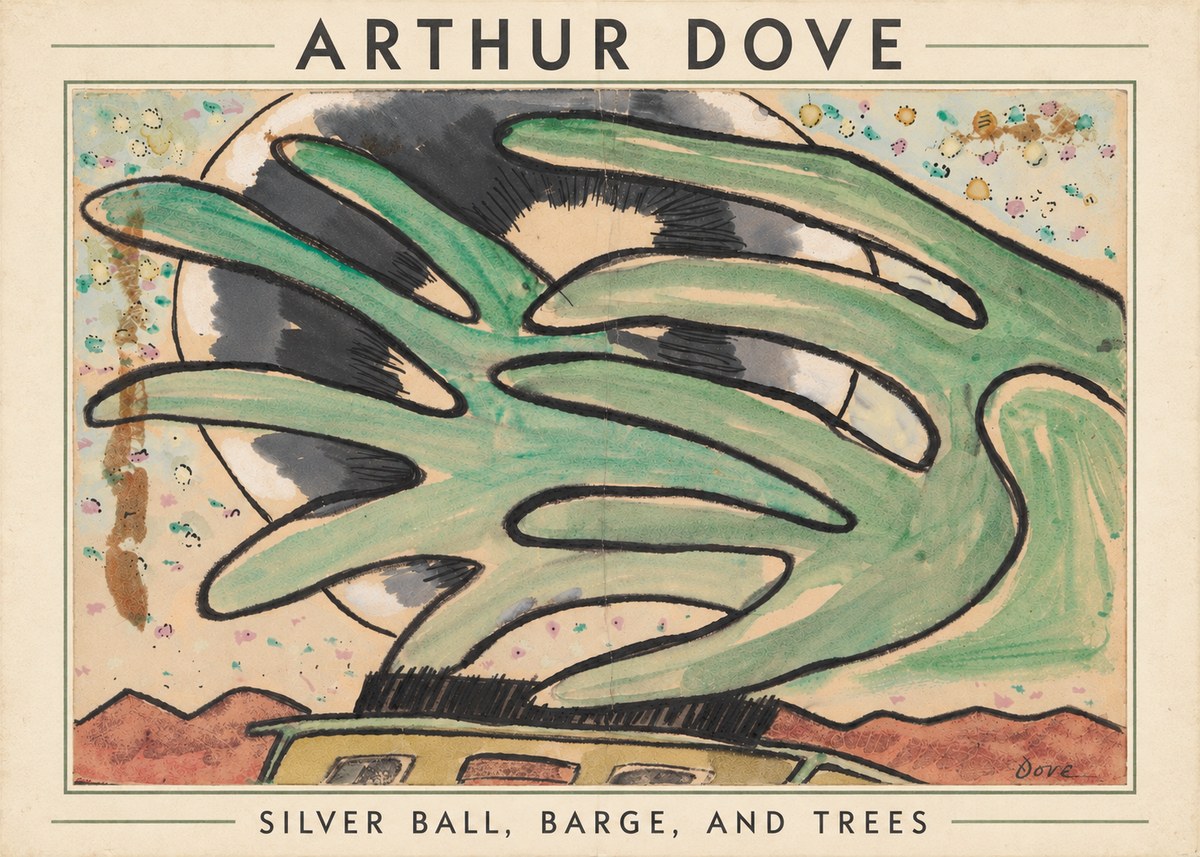 Arthur Dove Silver Ball, Barge, and Trees No5 - Plakát