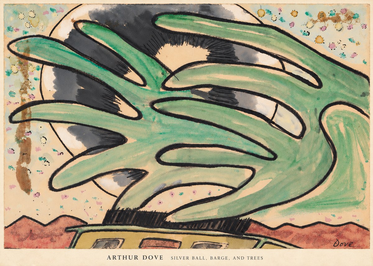 Arthur Dove Silver Ball, Barge, and Trees No6 - Plakát