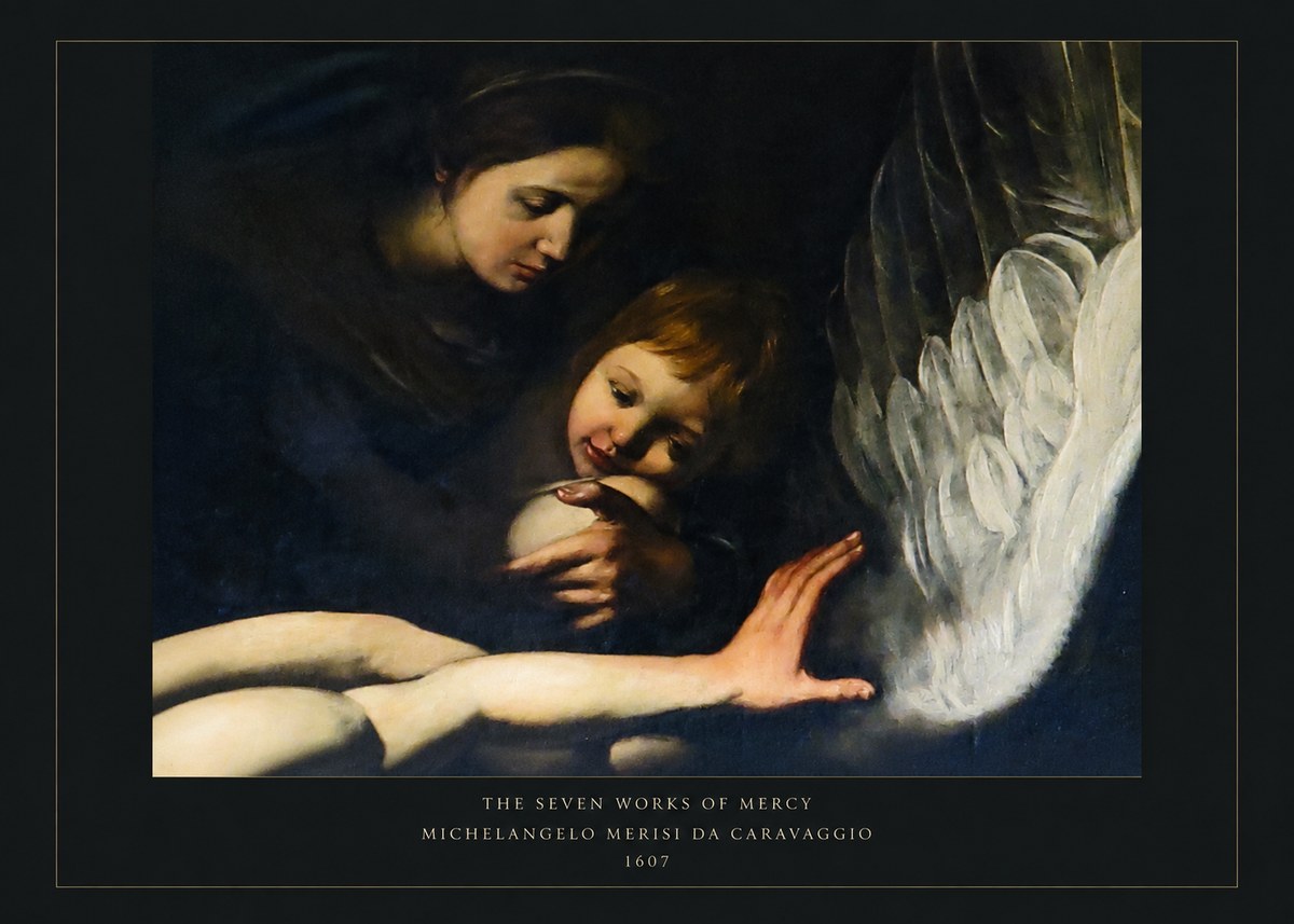 Michelangelo Merisi da Caravaggio The Seven Works of Mercy IV No5 - Plakát