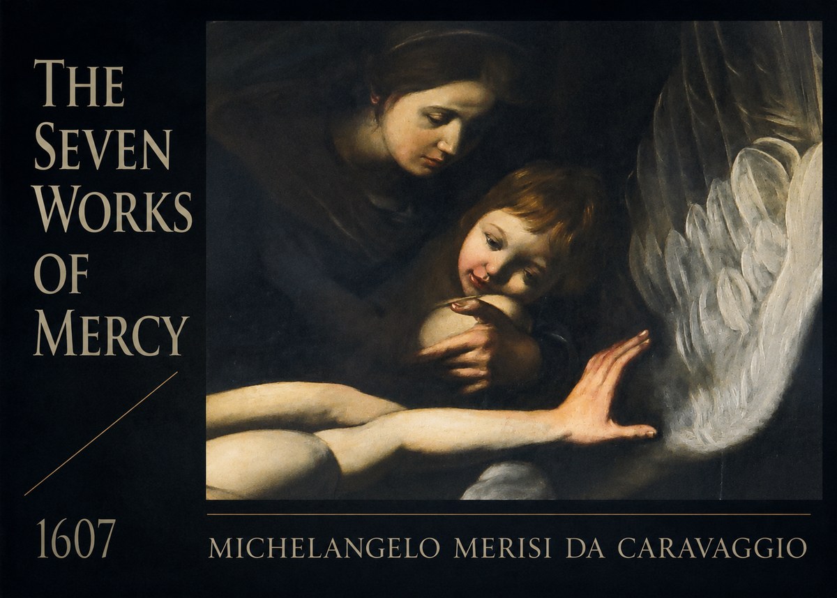 Michelangelo Merisi da Caravaggio The Seven Works of Mercy IV No6 - Plakát