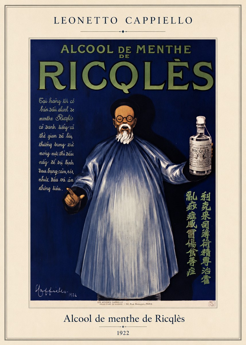 Leonetto Cappiello Alcool De Menthe De Ricqlès II No4 - Plakát