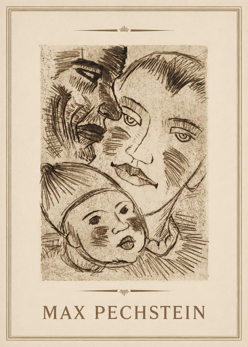 Max Pechstein Fischerfamilie No3 - Plakát