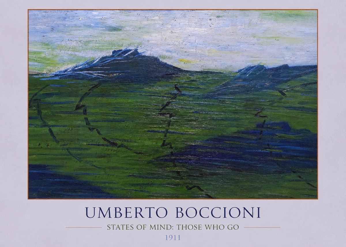 Umberto Boccioni States of Mind: Those Who Go No4 - Plakát