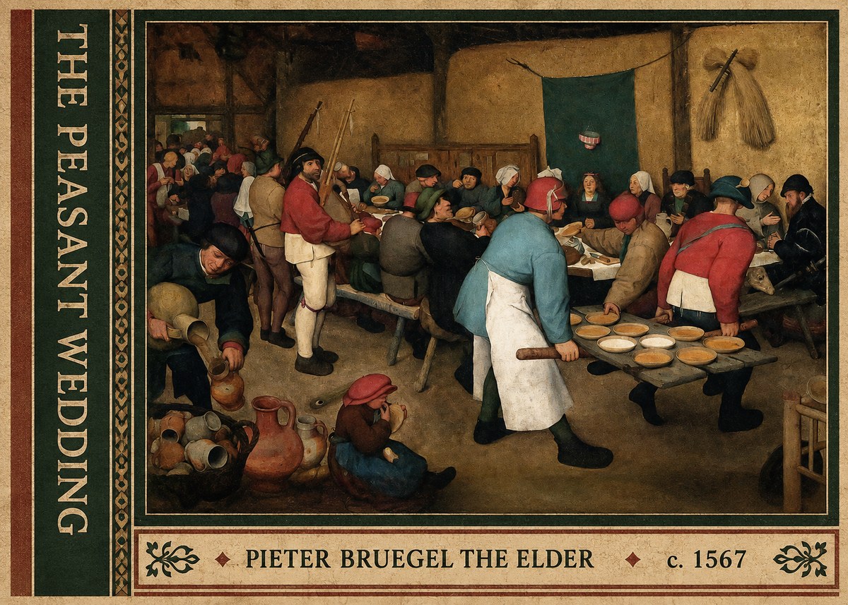 Pieter Bruegel The Peasant Wedding III No2 - Plakát