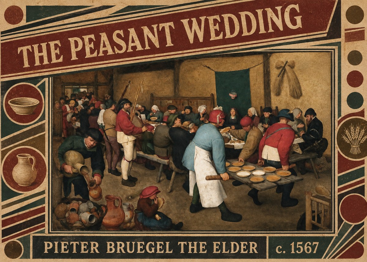 Pieter Bruegel The Peasant Wedding III No6 - Plakát