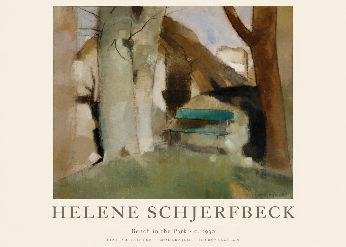 Helene Schjerfbeck Bench in the Park No1 - Plakát