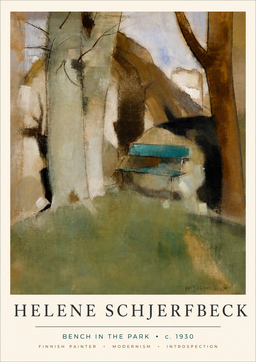 Helene Schjerfbeck Bench in the Park No4 - Plakát