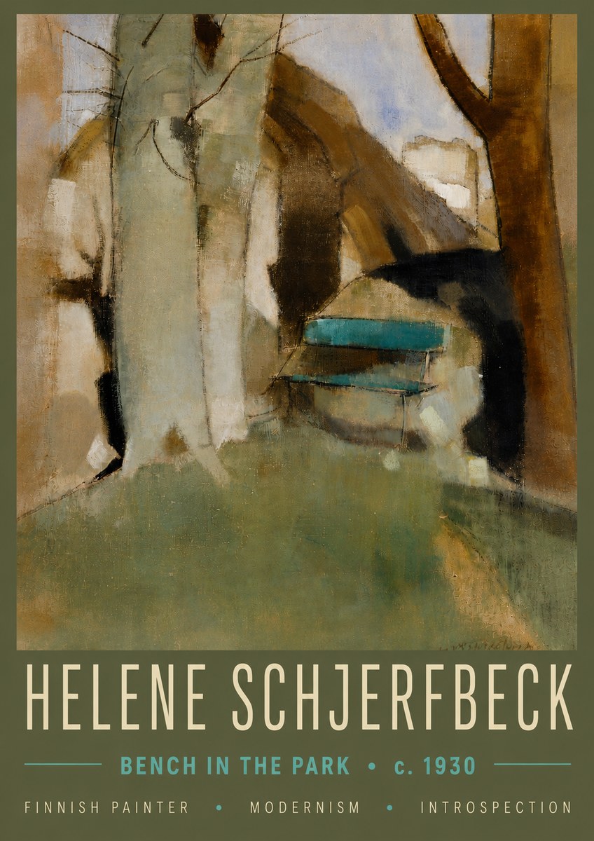 Helene Schjerfbeck Bench in the Park No5 - Plakát