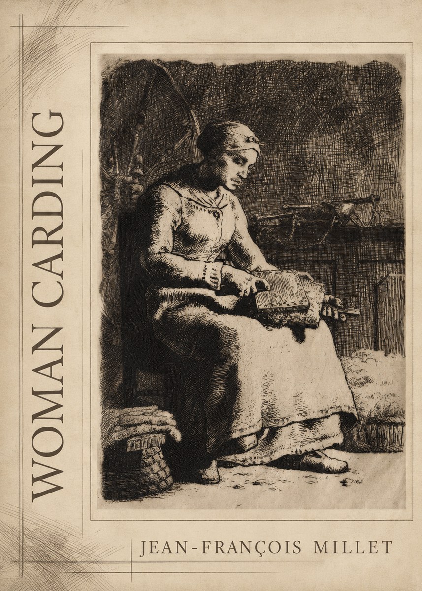 Jean-François Millet Woman Carding No2 - Plakát