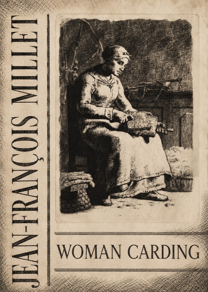 Jean-François Millet Woman Carding No4 - Plakát