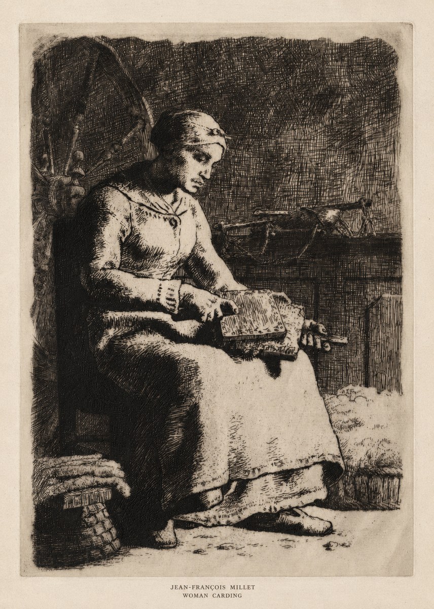 Jean-François Millet Woman Carding No5 - Plakát