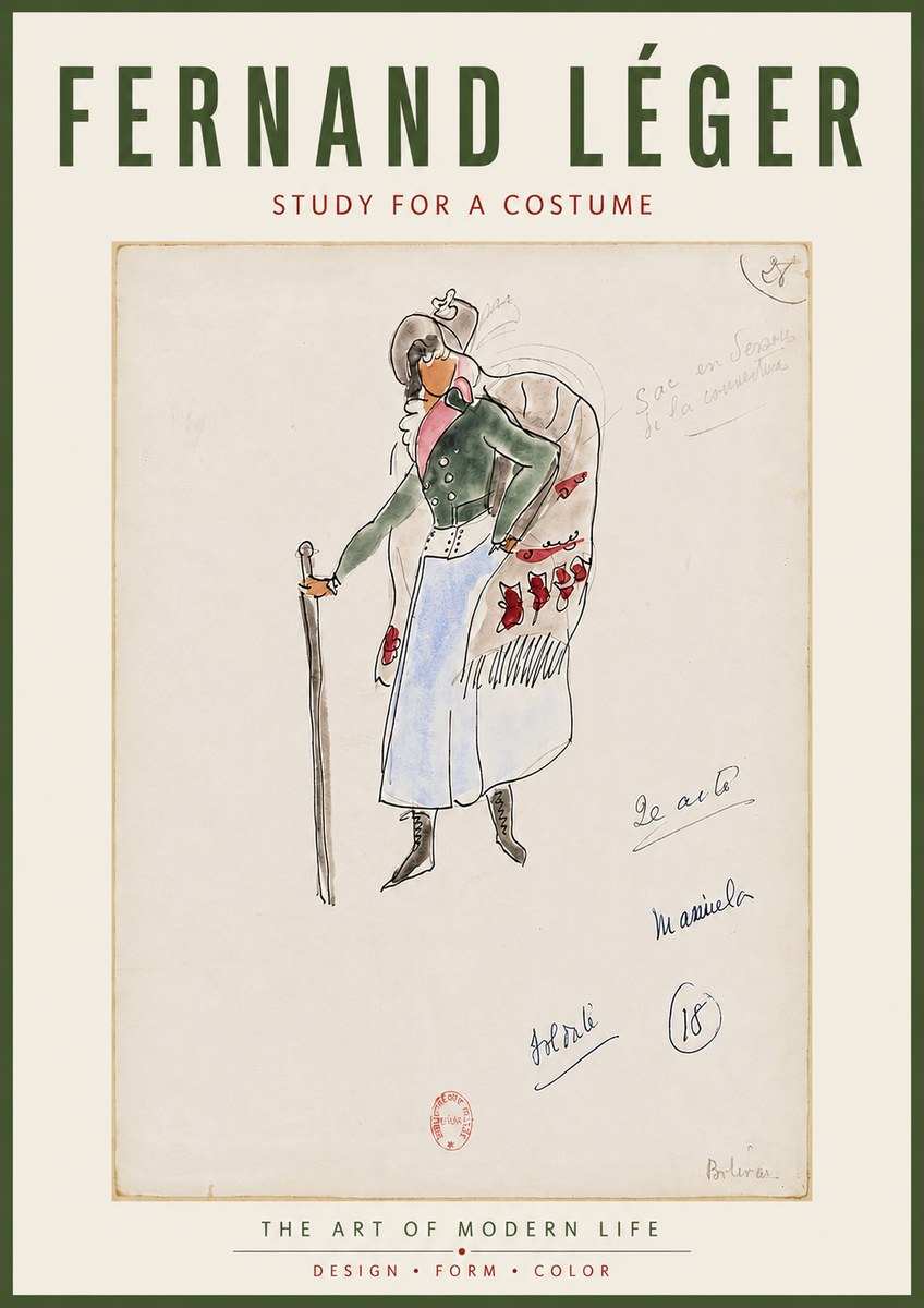 Fernand Léger Study for a Costume No6 - Plakát