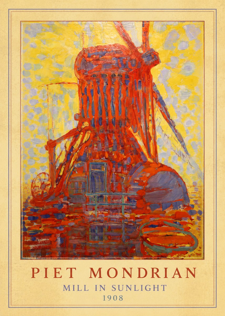 Piet Mondrian Mill in Sunlight No3 - Plakát