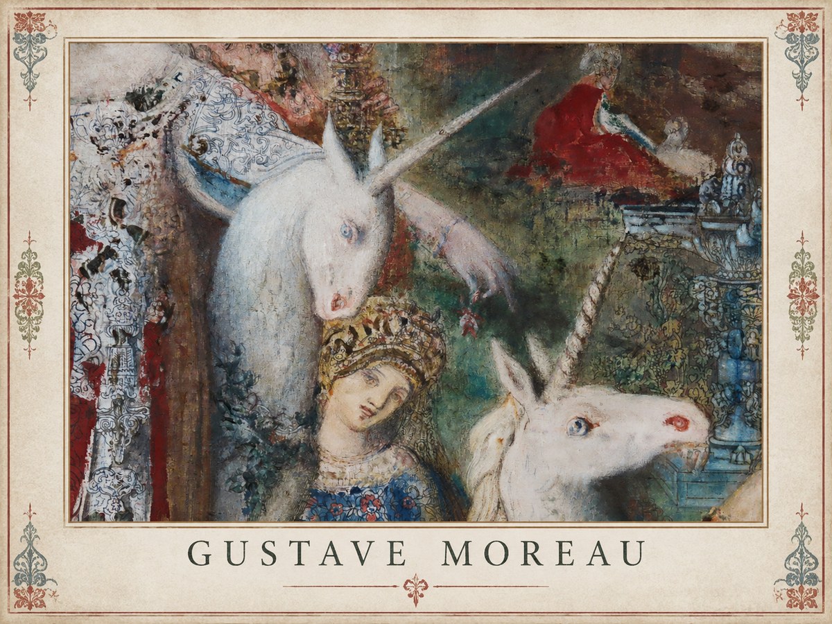 Gustave Moreau The Unicorns II No1 - Plakát