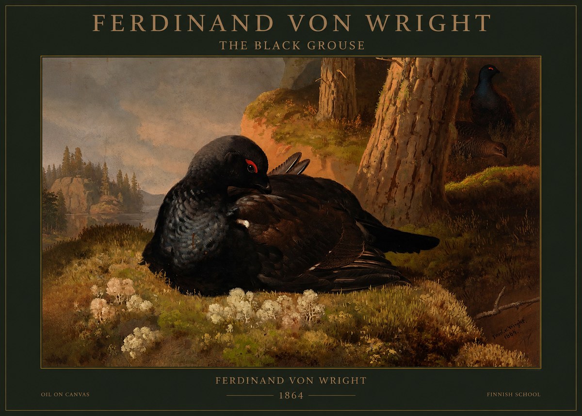 Ferdinand von Wright The Black Grouse No1 - Plakát