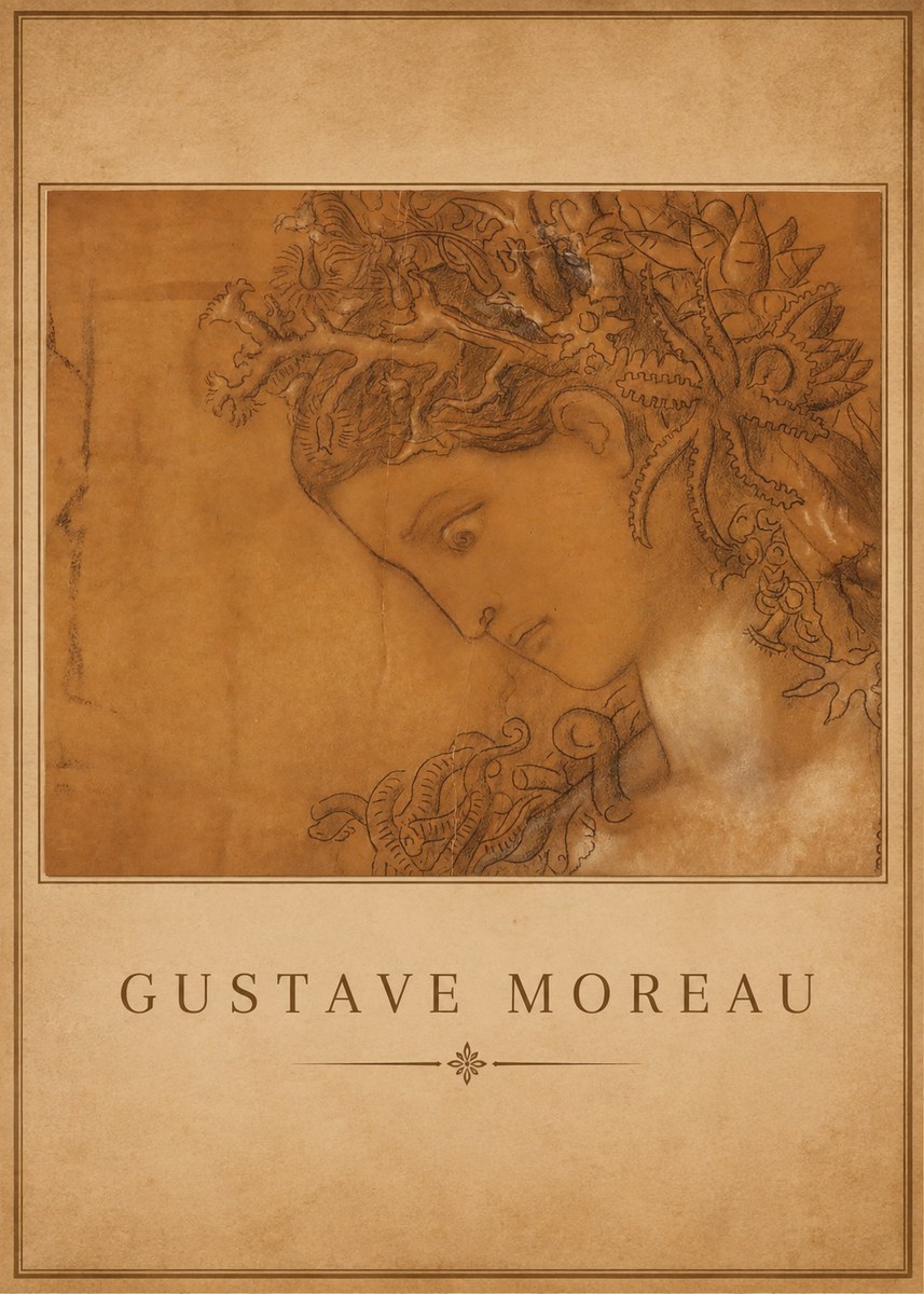 Gustave Moreau Head of a Woman No1 - Plakát