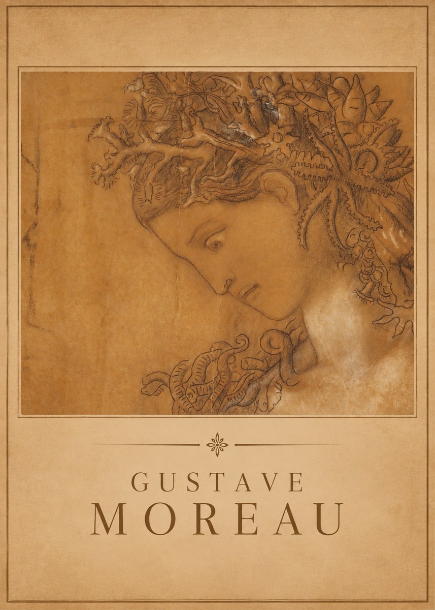 Gustave Moreau Head of a Woman No2 - Plakát