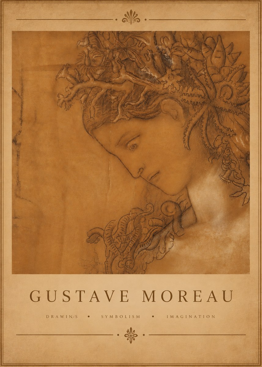 Gustave Moreau Head of a Woman No5 - Plakát
