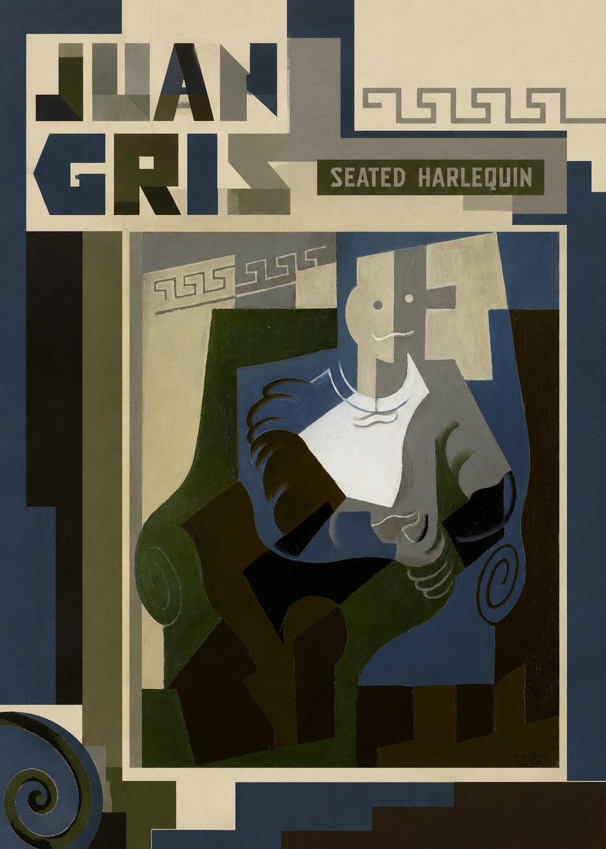 Juan Gris Seated Harlequin No3 - Plakát
