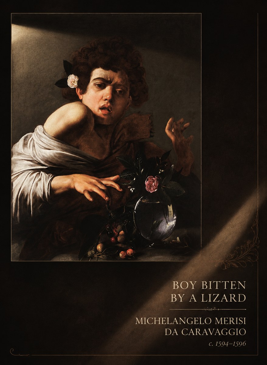Michelangelo Merisi da Caravaggio Boy Bitten by a Lizard No2 - Plakát