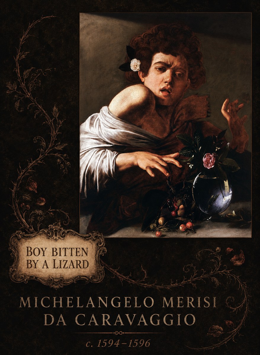 Michelangelo Merisi da Caravaggio Boy Bitten by a Lizard No6 - Plakát